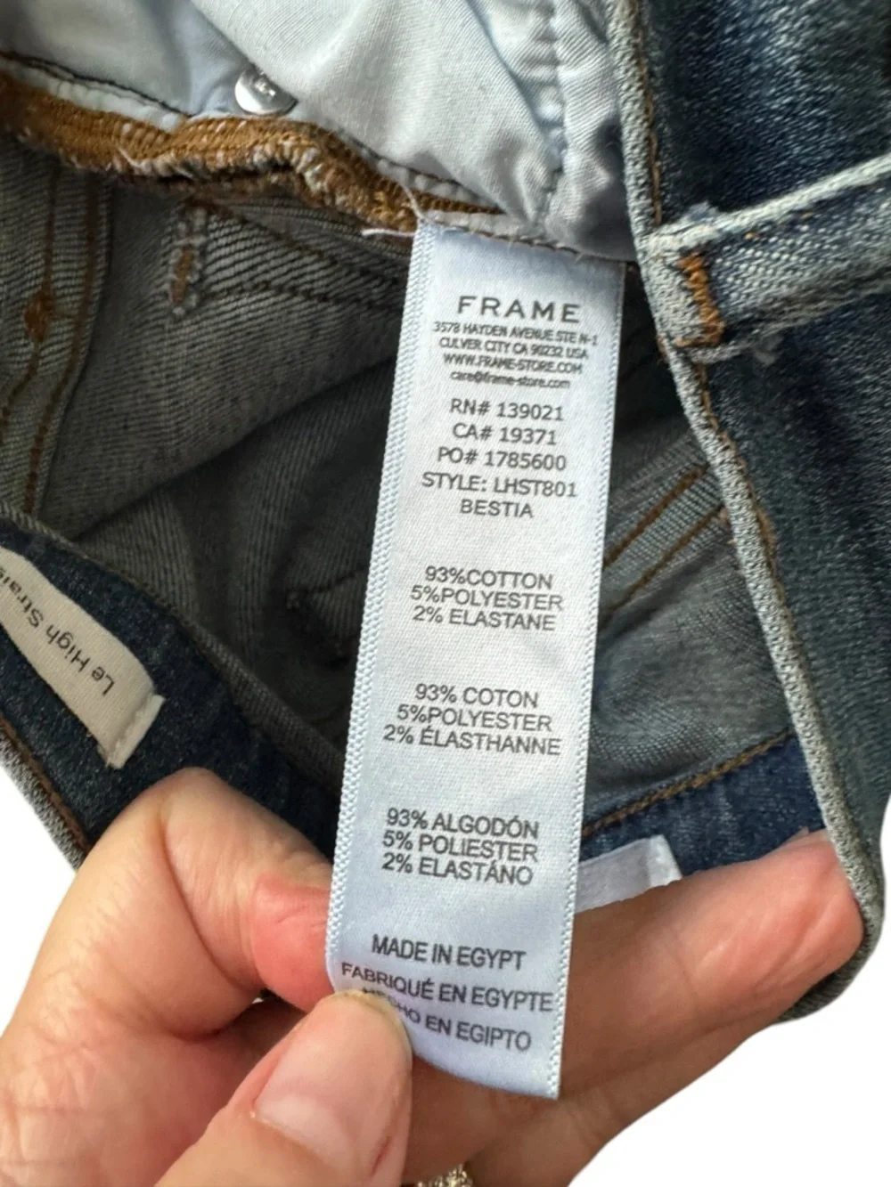 FRAME LE HIGH STRAIGHT BESTIA DESIGNER DENIM JEANS SZ 27 - Picture 6 of 8